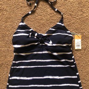 Kona Sol Navy Blue And White Women's Tankini